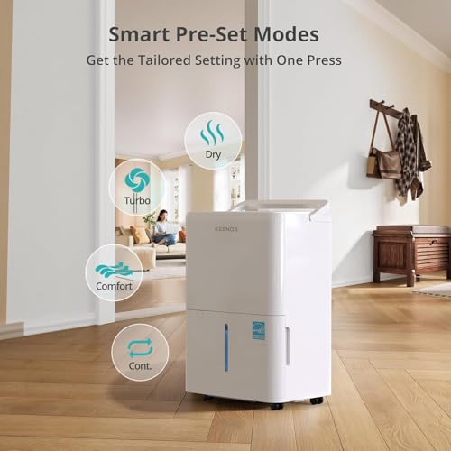 Image of Kesnos 2,500 Sq. Ft. Energy Star Dehumidifier for Basement with Drain Hose