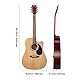VEVOR Elektro Akustische Gitarre Cutaway, 1041,4 mm, Anfängerpaket mit Gigbag, Stimmgerät, Gurt, Stahlsaiten, Plektren, Kapodaster, Palisandergriffbrett, für Fingerstyle-Solo-Jazz, Natur