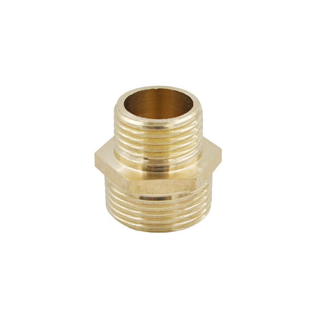 Brass Pipe Hex Nipple Fitting, 304 Stainless Steel BSP Male to Male Thread Quick Coupler Adapter - 1pc(DN15-DN20)