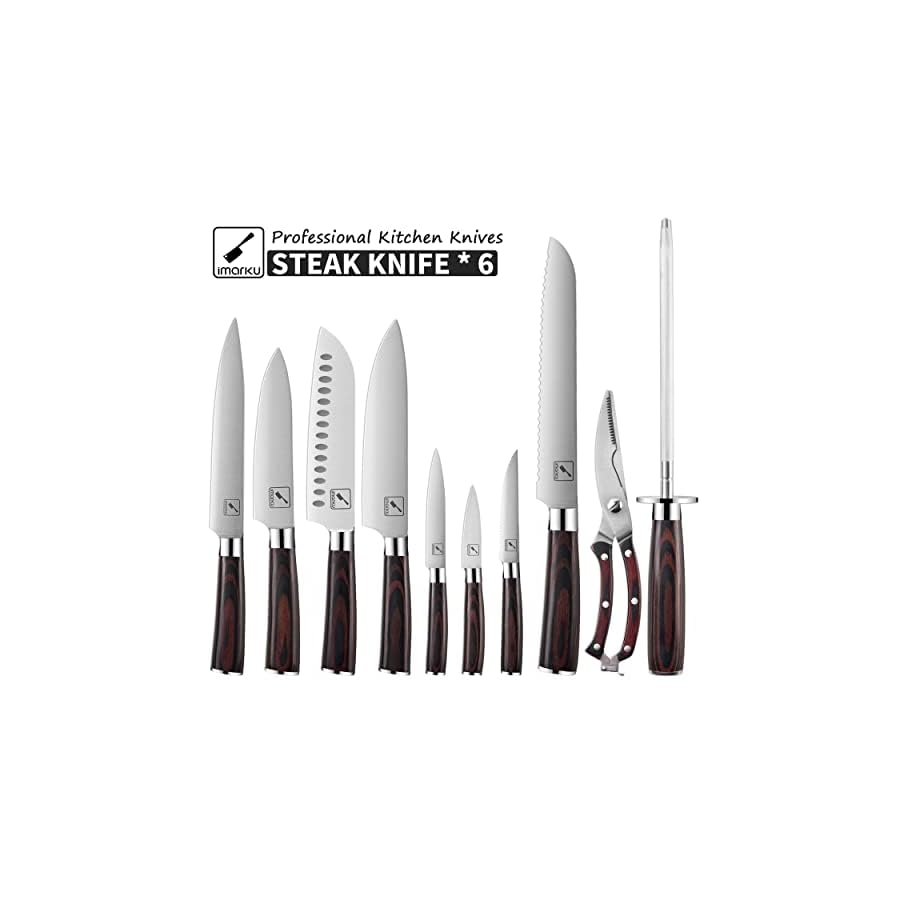 imarku Knife Set, 16PCS Professional Kitchen Knife Set with Block, Knife Sets for Kitchen with Block and Sharpener, Japan Steel Chef Knives Set for Kitchen, Ideal Gifts for Men Women