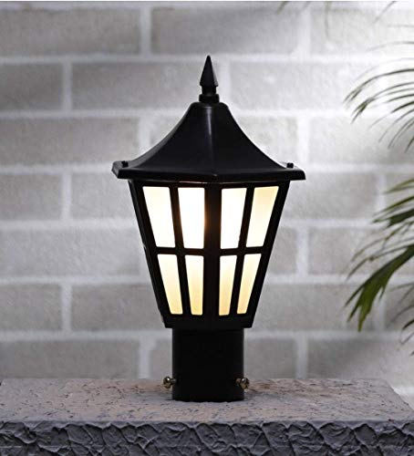 Image of SINOMAN Stylish Gate Light Waterproof Pillar Lamp Outdoor Decor Garden Lighting Pole Mount Exterior Fixture for Home Entrance Patio Compound Boundary (Without Bulb)