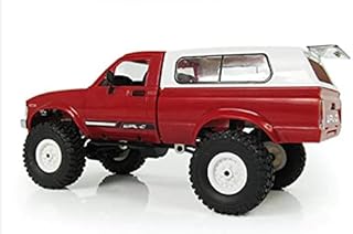 FMTStore WPL C24 1/16 2.4GHz 4WD RC Car Crawler w/Headlight Remote Control Crawler Off-Road Pick-up Truck RTR Toy Boy, Girl and Adult (Red)