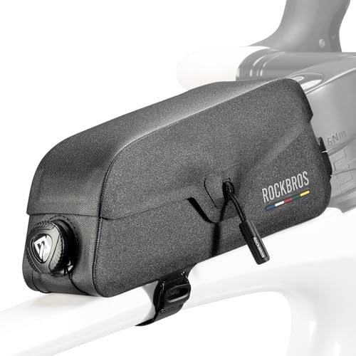 ROCKBROS Road to Sky Fahrrad Oberrohrtasche 100% Wasserdicht Magnetische Rahmentasche Fahrradtasche mit Magnetischem Deckel für Rennrad MTB 0 9L