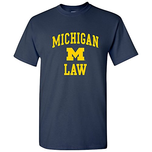 UM-738 – Michigan Wolverines Arch Logo Law T-Shirt – X-Large – Navy