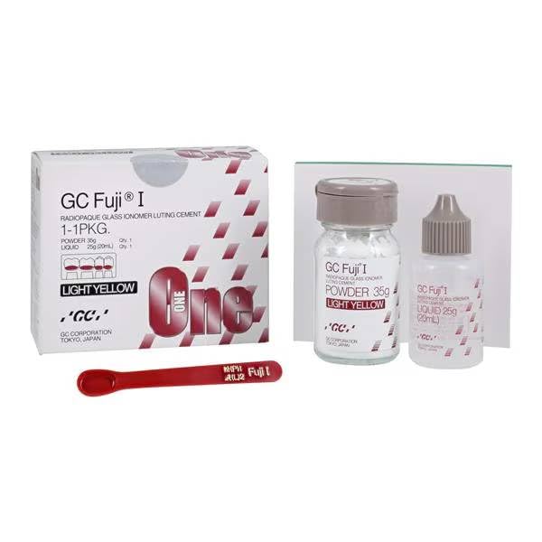 GC 901007 Fuji I Radiopaque Glass Ionomer Luting Cement 1:1 Package Light Yellow