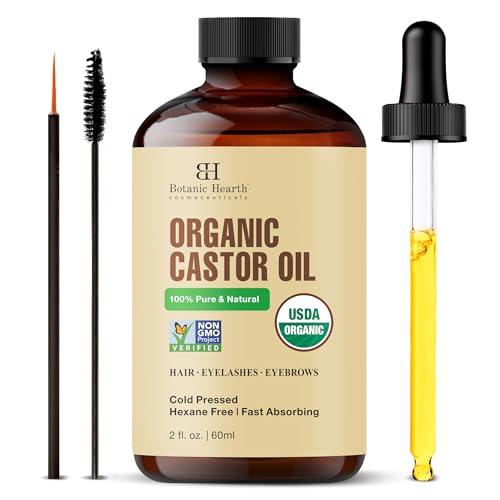 Botanic Hearth Castor Oil with Glass Bottle | USDA Certified Orga...