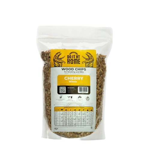 DIAH DO IT AT HOME Smoking Wood Chips Cherry 2 L (500g) for Meat Vegetables Cheese Smoking BBQ 100% Natural Size 4-7mm