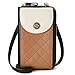 BOSTANTEN Handytasche zum Umhängen Damen Handy Umhängetasche Leder Geldbörse Multifunktion Beutel Portemonnaie mit Vielen Kartenfächern Verstellbar Abnehmbar Schultergurt Braun mit Beige