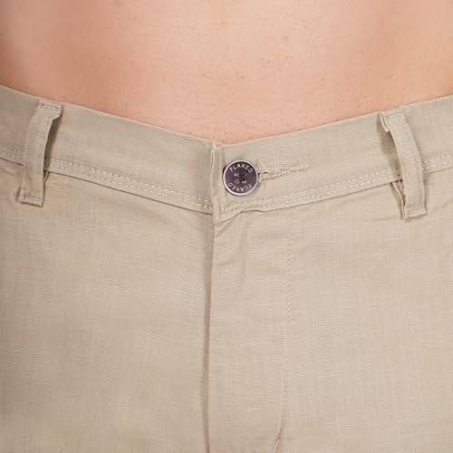 Image of Men's Regular Fit Linen Trousers | Slim Fit Lightweight Casual Pants | Stylish Dress Pants for Office or Travel | Premium Luxury Linen Trouser Pant with Breathable Comfort