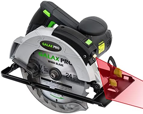 GALAX PRO 12A 5500RPM Corded Circular Saw with 7-1/4" Circular Saw Blade and Laser Guide Max Cutting Depth 2.45" (90°), 1.81" (45°) for Wood and Log Cutting