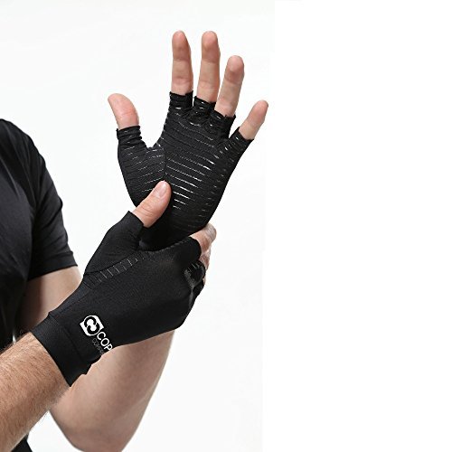 Copper Compression Arthritis Gloves - Orthopedic Brace - Copper Infused Fingerless Glove for Arthritis Pain. For Women & Men