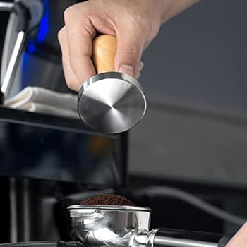 Tasseur Café Tamper à Expresso 51mm Acier Inoxydable - Pression 30 Lbs Ressort Integré Accessoire Barista Maison
