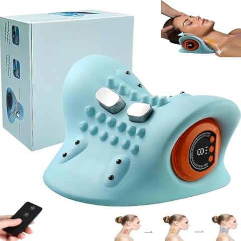 Flexyony Neck Massager Pillow 26° Angle Massager Neck Massager Portable Shiatsu Massage Pillow 6 Intensity Levels 3 Heating Modes Shoulder Massager for Back Neck and Shoulder (1P) Cover