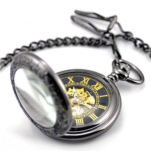 Reloj de bolsillo mecánico de estilo vintage para trajes y chalecos 3