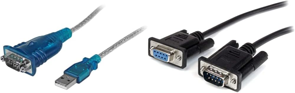 StarTech.com USB to Serial RS232 Adapter & 10 ft Serial Cable Bundle