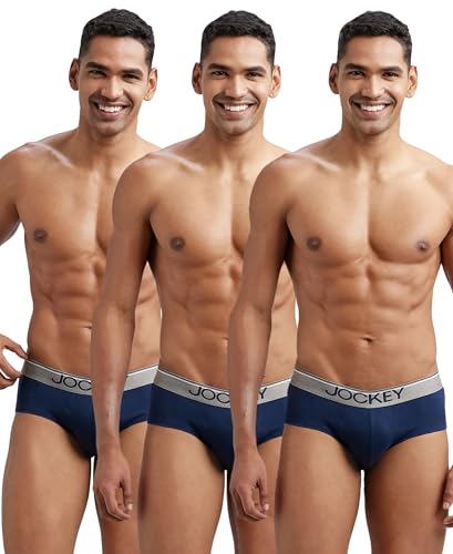 Image of Jockey 8037 Men Super Combed Cotton Solid Brief with Ultrasoft Waistband (Pack of 3)