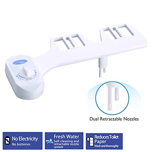 Preisvergleich Produktbild PURATEN Frischwassersprüh-Bidet, Nicht elektrisches mechanisches Bidet, selbstreinigender interner Toilettensitz mit Hüftwaschdüse, Abnehmbarer Toilettensitz