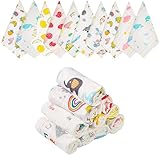 10Pcs Reusable Baby Cotton Squares - Burp Cloths & Bath Towel for Newborns