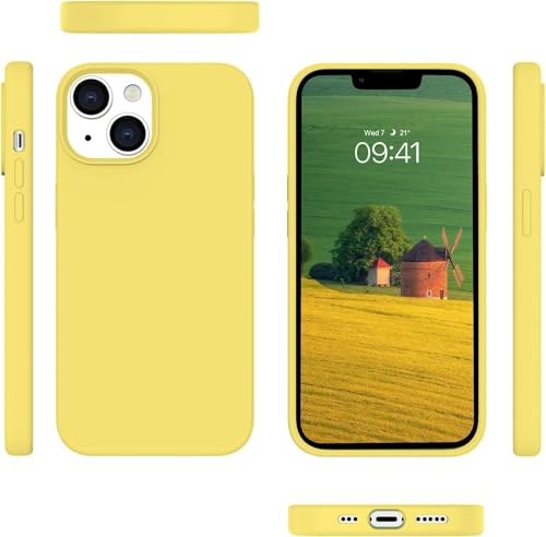 Image of DIZORO Basic Case for iPhone 13 with Protective Shockproof Candy Back Cover (Silicone | Yellow)