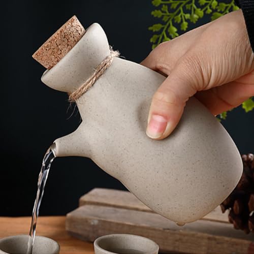 Hervidor de vino de cerámica beige KOMBIUDA juego de tazas para hogar y té 5