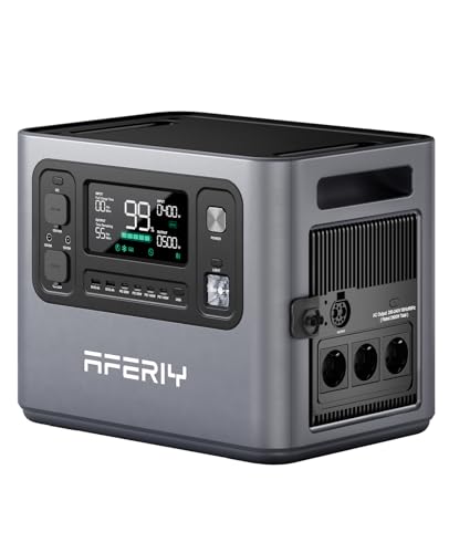 AFERIY P280 Tragbare Powerstation 2026 Neu, 2048Wh LiFePO4, 45Min 80% Schnellladung, 2800W Reine Sinuswelle 230V, 13 Ausgänge, Erweiterbar auf 4096Wh, Solar Generator für Camping/Home-Office