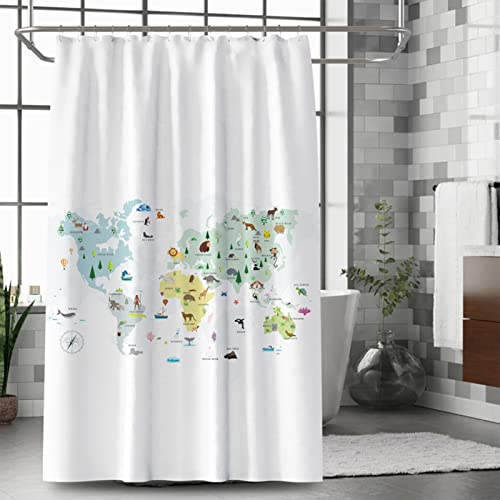 Rideau de douche haut de gamme carte animaux en polyester résistant 200x200 - 3