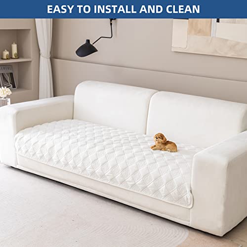 Eismodra Sectional Couch Covers,L Shape Sofa Slipcover Furniture Protector For Dogs Cats Pet Chaise Lounge 3 Cushion Couch Loveseat,White 36 X 63 Inches (Only 1 Piece) #TOP6