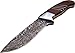 Elk Ridge - Outdoors Fixed Blade Knife - 8-in Overall, 3.75-in Etched Damascus Blade, Brown Wood Handle, Leather Sheath - Hunting, Camping, Survival - ER-200-20BR