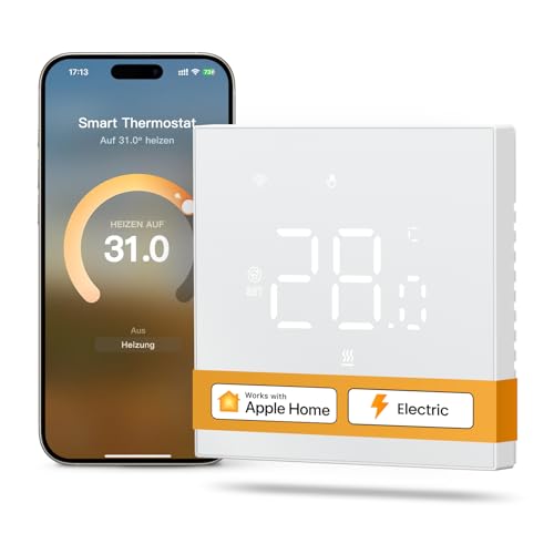MIUCDA Smart Thermostat Matte Electric Underfloor Heating WiFi Room Thermostat Digital Heating Thermostat Compatible with Homekit, Alexa, Google Home, SmartThing