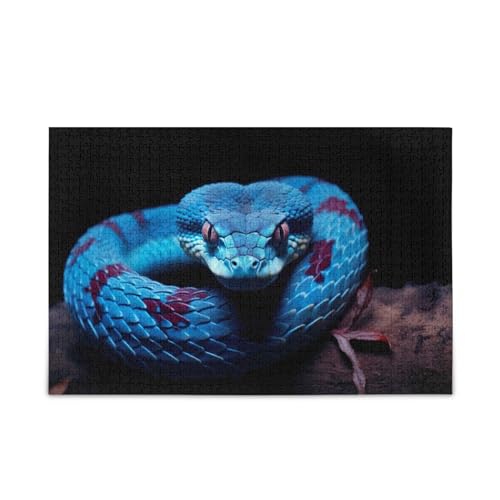 Qilmy Red Corn Snake Jigsaw Puzzles for Adults 1000 Piece, Puzzles for Adults 1000 Piece Challenging Kids Teens Family Puzzle Game