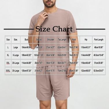 Pajama Set Men Short Sleeve T Shirts and Shorts 2 Piece Lounge Sets Pjs Summer Sleepwear Comfortable & Breathable 20253