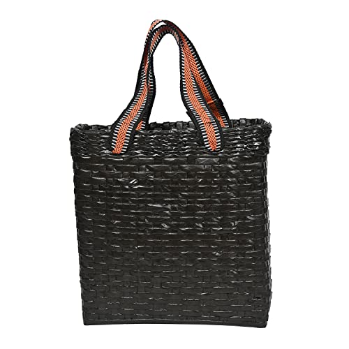 Image of PAPERUS Re-usable SMALL Dark Brown Carry Bag | Shopping Bag | Handbag | Tiffin Basket | Lunch Bag, Eco-friendly Handmade of Paper Ropes 11 In Tall 10 In Length 5 In Wide Base