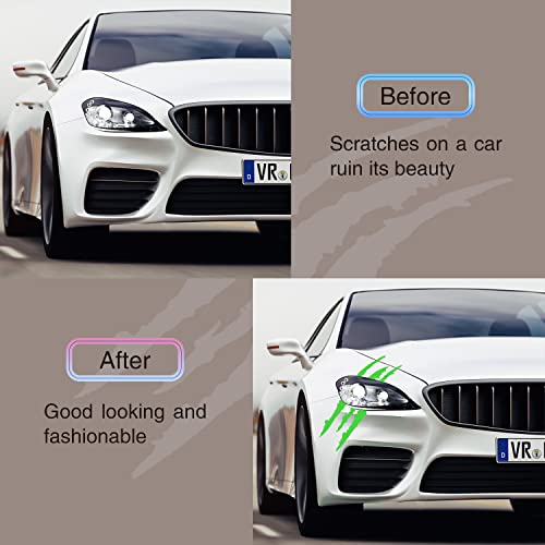 Jeseny 2 Pcs Bloody Claw Marks Decal, Car Styling Scratch Stripe Bloody Claw Marks Stickers Fit For All Automobile Car (Green) #TOP3