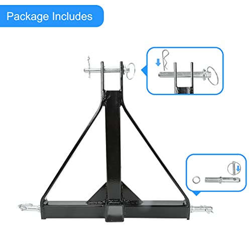 3 Point 2 Inch Receiver Trailer Hitch Heavy Duty Steel Drawbar Adapter Category 1 Tractor Tow Compatible With Kubota, Lm25H, Bx, Wlm Tractor, Nortrac, Yanmar, Kioti, Cat, John Deere 5000Lbs Capacity #TOP3