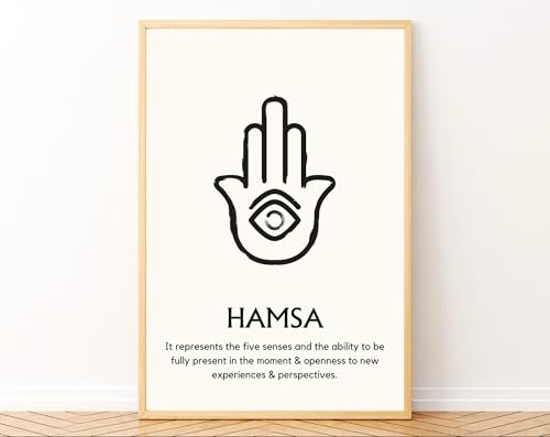 Image of Gamya Spiritual Big Aesthetic Framed Meditation Affirmation Motivational Posters For Living Room, Bedroom Office Wall Decor, Dopamine art /Girls Boys Gift Item (13x19 Inches) (Spiritual Symbols (B))
