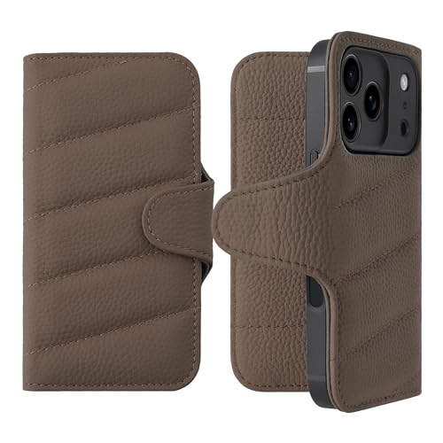 HANATORA for iPhone 16Plus �P�[�X �蒠�^ �{�v �X�}�z�P�[�X �X�}�z �L���e�B���O �{�^������ �V�������N�J�[�t���U�[ �M�t�g �}�O�l�b�g�Ȃ� �g�[�v QH02T-16Plus-Taupe