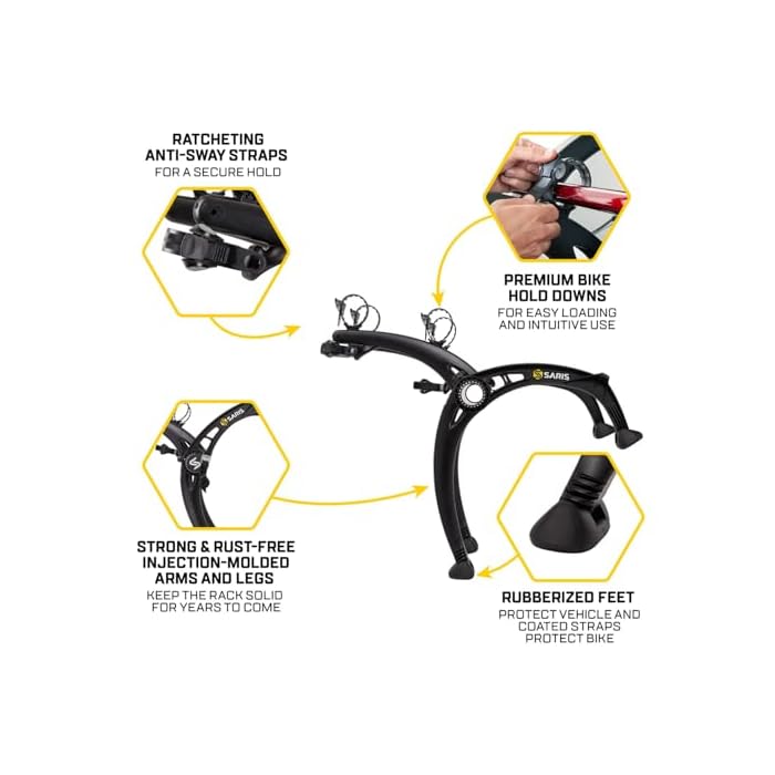Saris Bones Car Bike Rack, Trunk or Hitch Carrier, Mount 2-4 Bicycles - Image 5