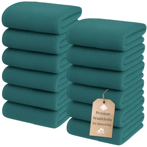 The Towels Haven Luxurious Wash Cloths for Showering [13x13] -