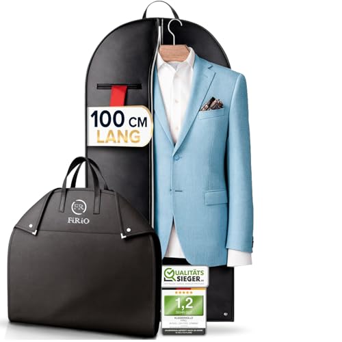 FiRiO® 1 x Premium Kleidersack - BIS 50% DICKERES MATERIAL - Faltbare Kleidersack Reisetasche - Business Anzugtasche - Atmungsaktive Kleiderhülle für Reise & Aufbewahrung - Kleidersäcke 100x60cm