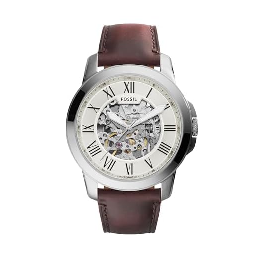 Fossil Relógio cronógrafo masculino de aço inoxidável e couro Grant Quartz