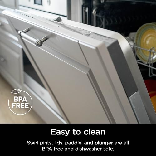 Ninja CREAMi Swirl Ice Cream and Soft Serve Maker, Sorbet, Milkshake, Frozen Yogurt, Low Calories Program & More, 13-in-1, Soft Serve Handle & (2) CREAMi Swirl 16oz Pints, For Kids & ALL ages, NC701C