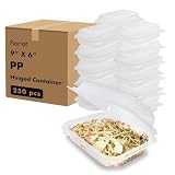 Karat Clamshell Take Out Food Containers [9'x6' - 250 ct] Durable, Microwavable...