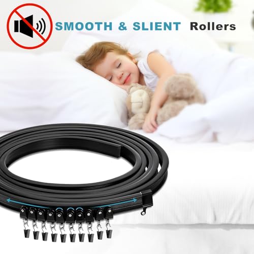 image for KOLAKO Ceiling Curtain Track, Flexible Curtain Track Ceiling Wall Moun