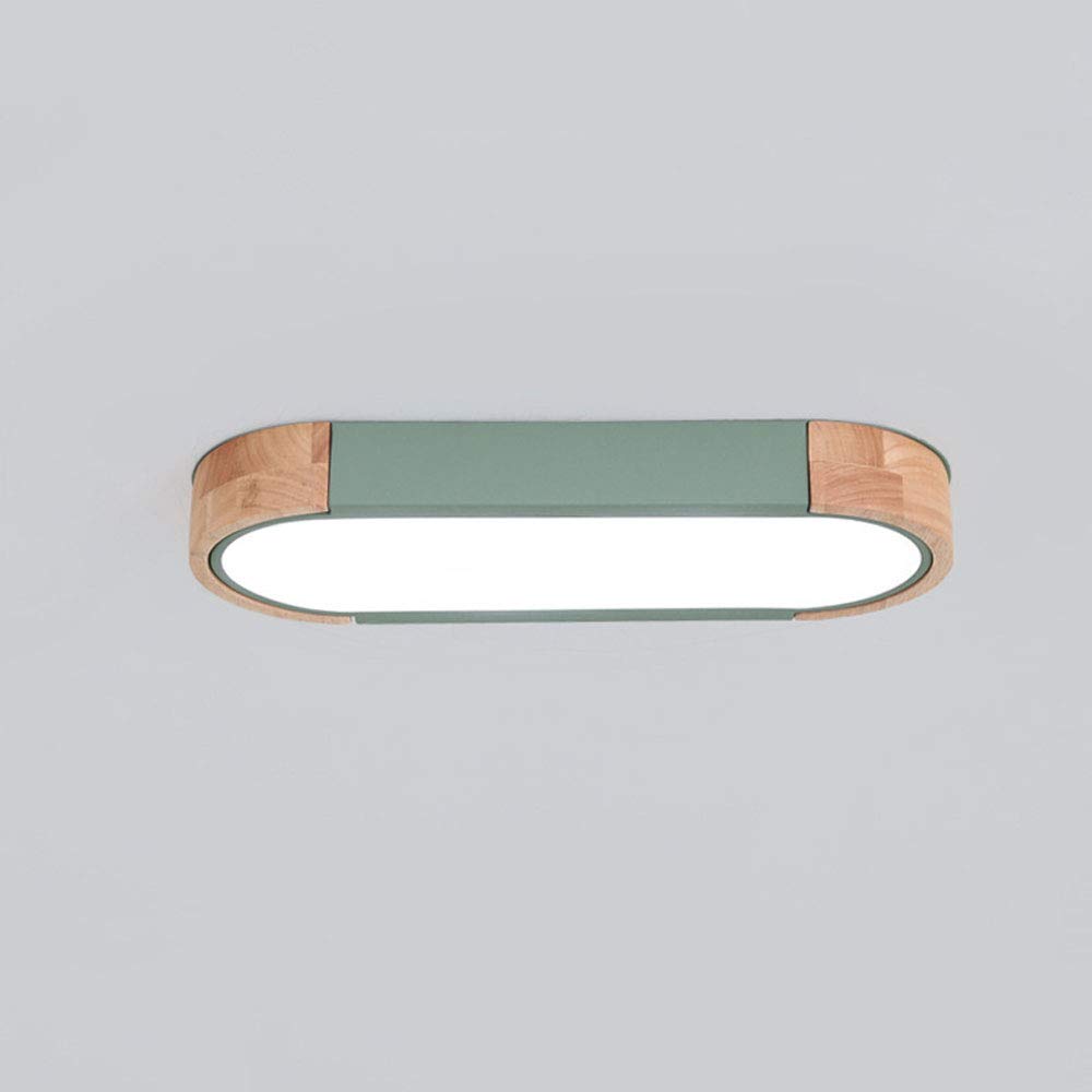 Lámpara de techo LED de madera nórdica pequeña CFWSHJ verde regulable 8
