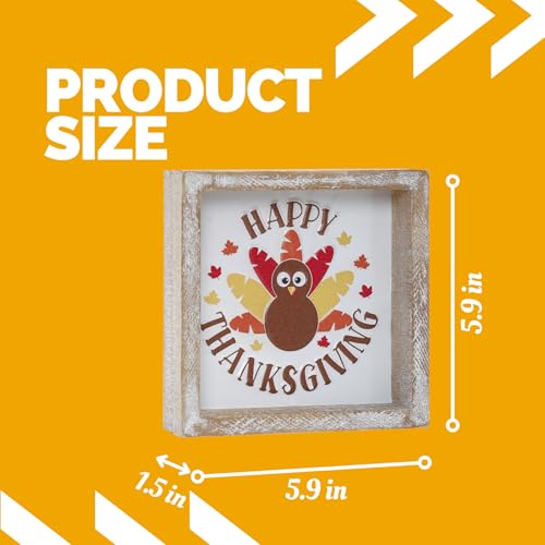 Image of Embossed Happy Thanksgiving Sign, Thanksgiving Decorations for Table Cubicle Desk Mantel Fireplace, Vintage Autumn Decor Indoor Wooden Turkey Sign