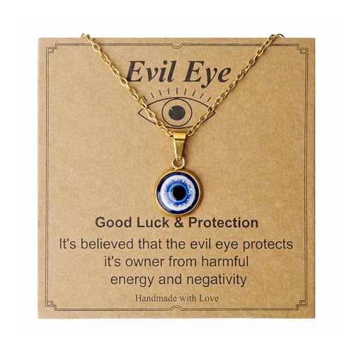 YXYOUGOU Evil Eye Necklace for Women Dainty 18K Gold Plated