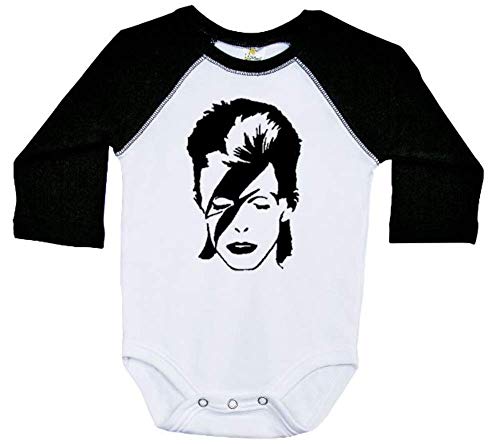 Image of Ebenezer Fire Ziggy Stardust Baby Outfit/Bowie/90's Punk Rock Raglan Onesie