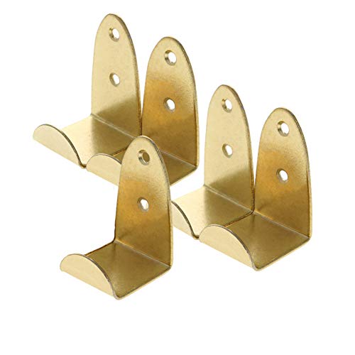 Image of MroMax Picture Photo Frame with Hook Metal Brace Bracket Hanger Gold Tone 34 x 31 x 54mm /1.34 x 1.22 x 2.13-inch (L x W x H) Medium 5pcs