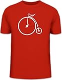  Shirtstreet24, Hochrad, Kult Bike Fahrrad Herren T-Shirt Fun Shirt Funshirt, Größe: M,rot
