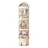 3-Tier Stackable Plush Toy Storage Container, Clear Plastic with Sliding Lid, Large Capacity Organizer for 65 Stuffed Animals, Beige